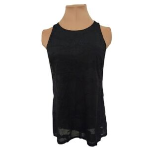Mondetta Black‎ Camo Mesh Racerback Tank Built-In Bra Small